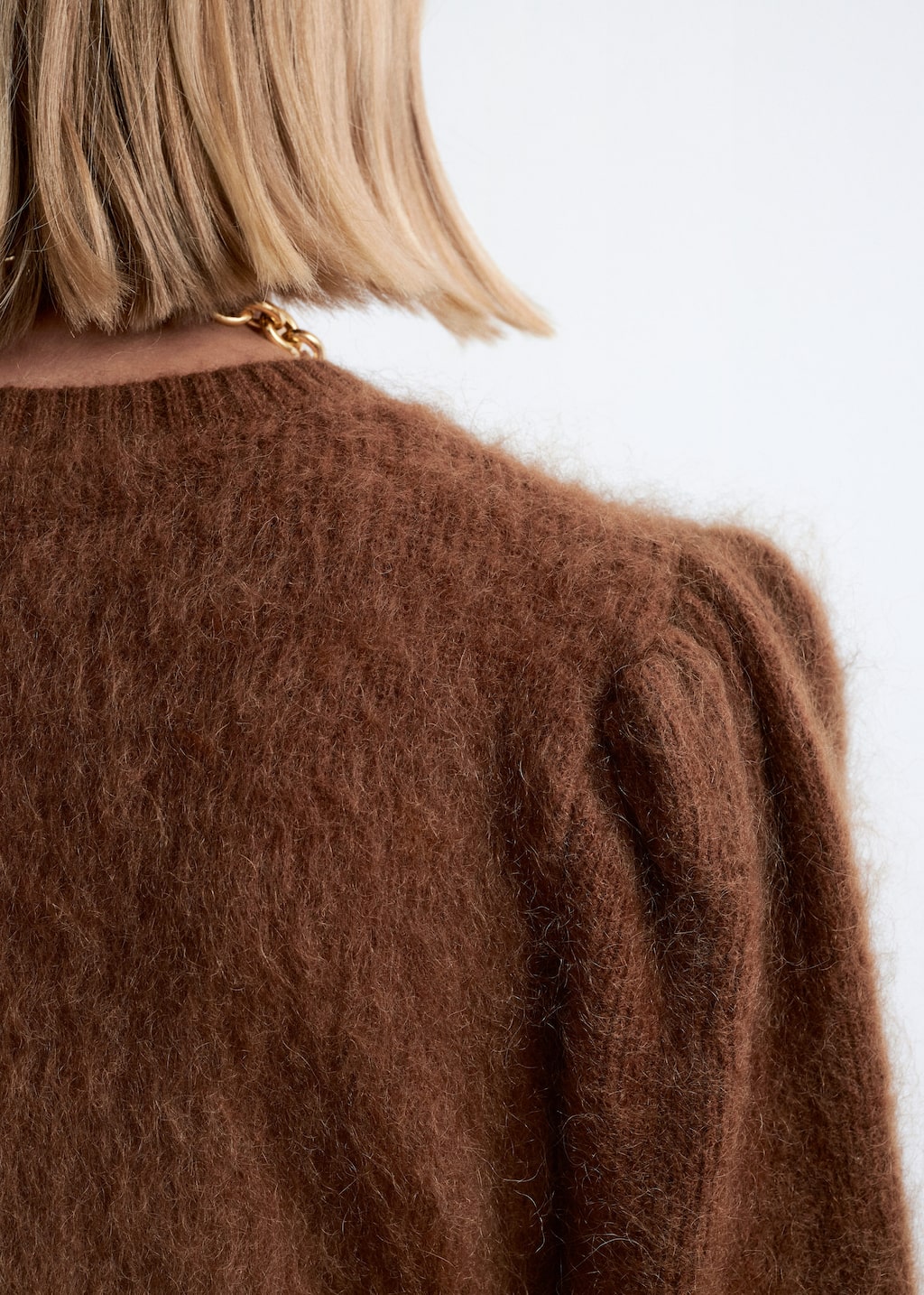 Mohair-Blend Puff-Sleeve Jumper