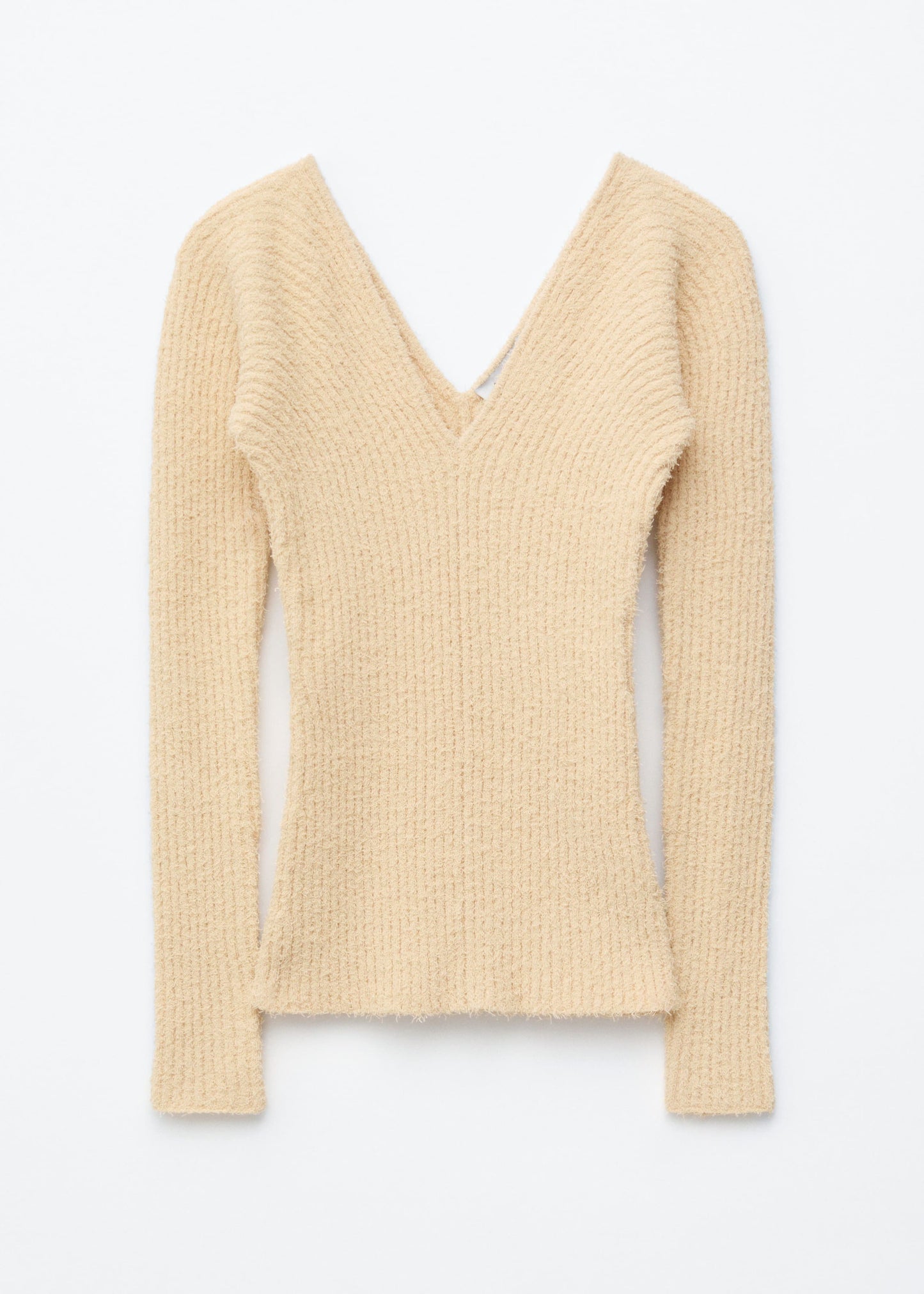 Rib-Knit V-Neck Top