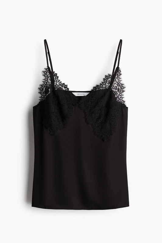 Lace-detail strappy top