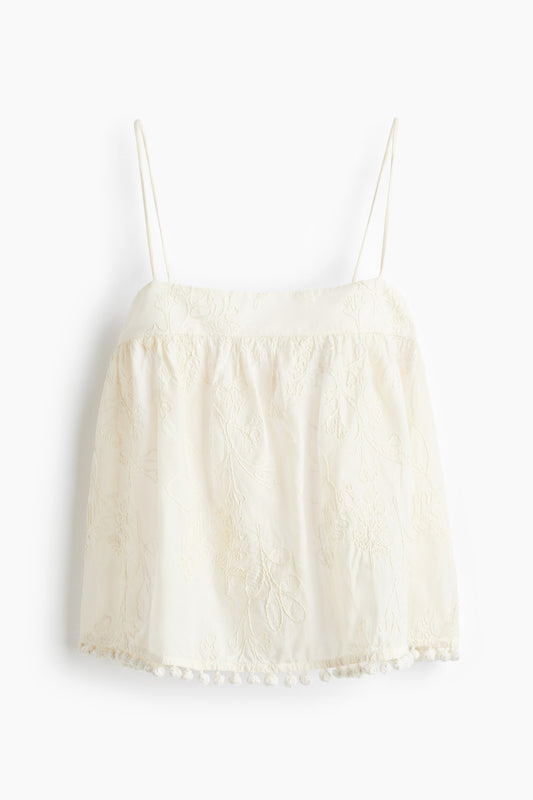Embroidered strappy top