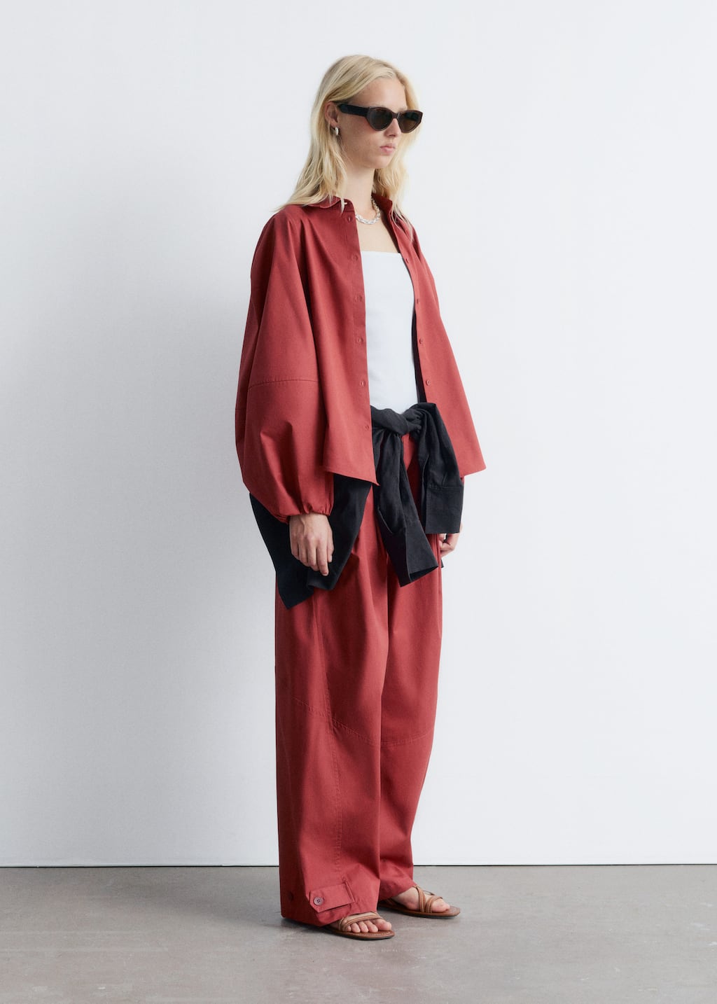 Voluminous Balloon-Sleeve Blouse