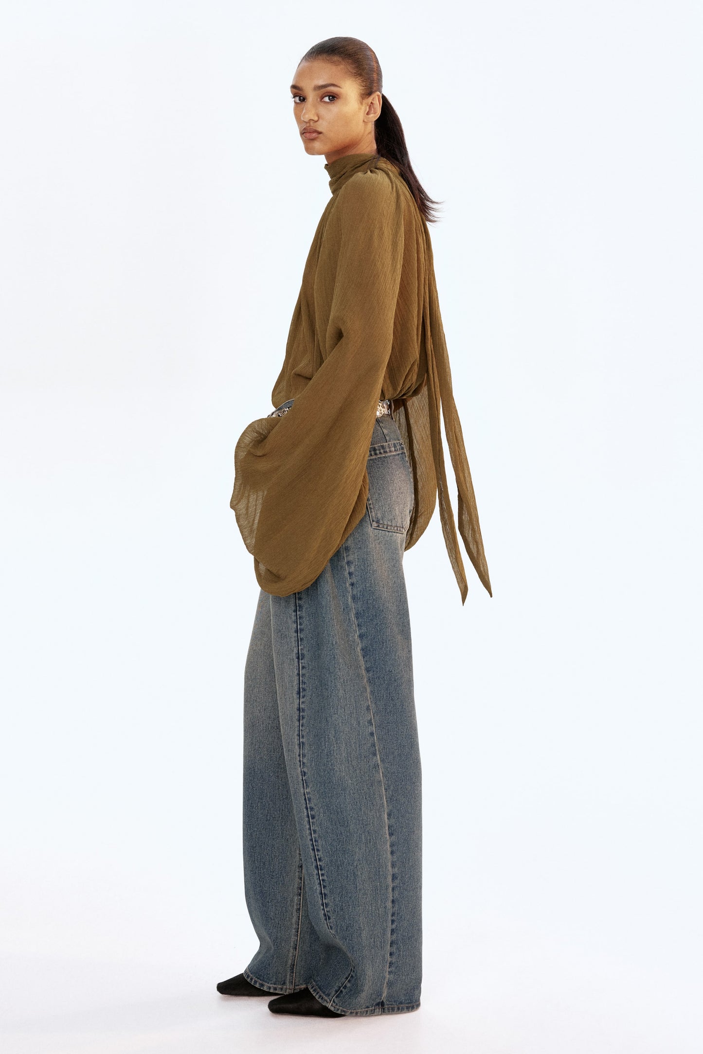 Tie-neck blouse