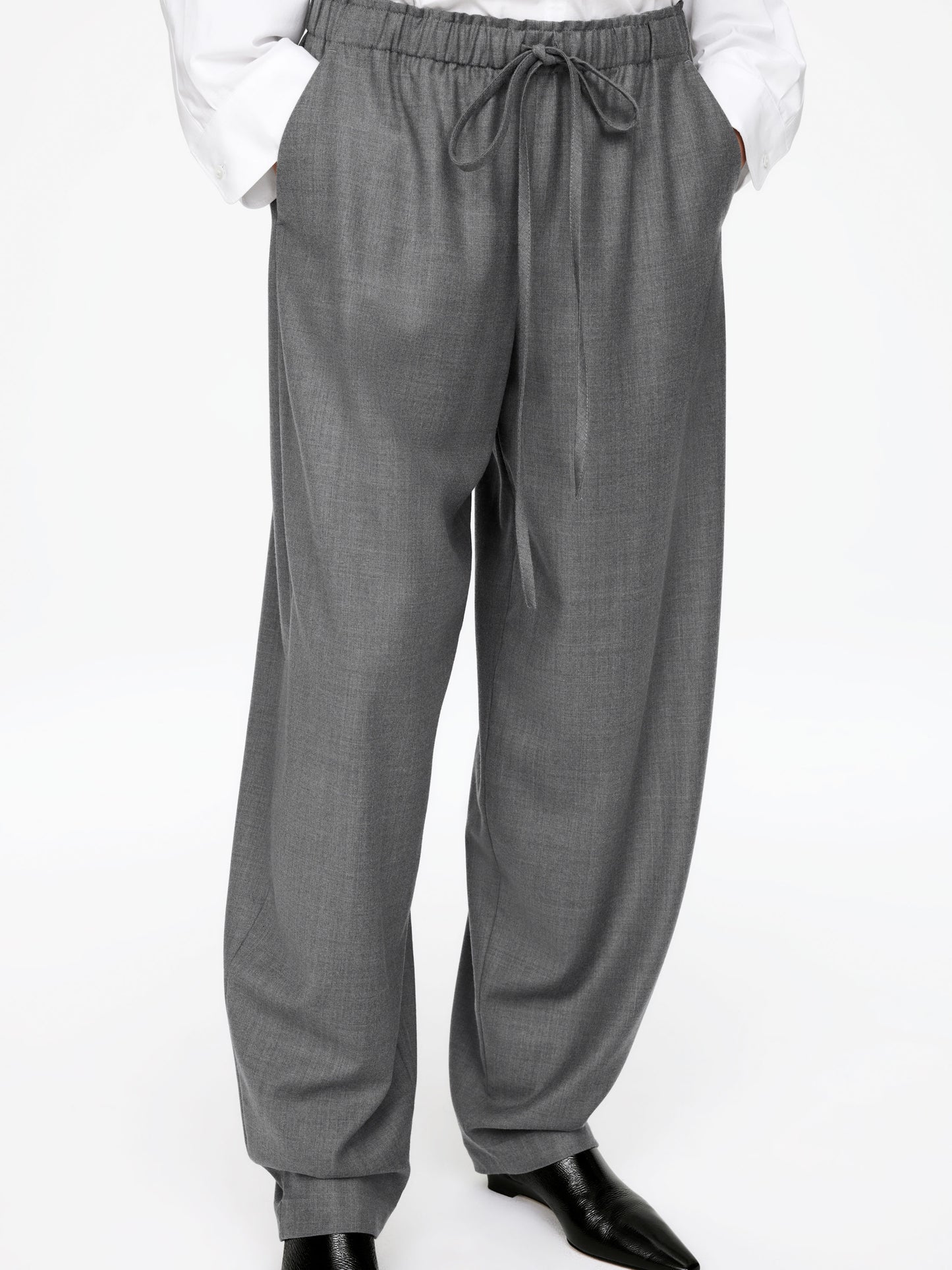 Drawstring Flannel Trousers