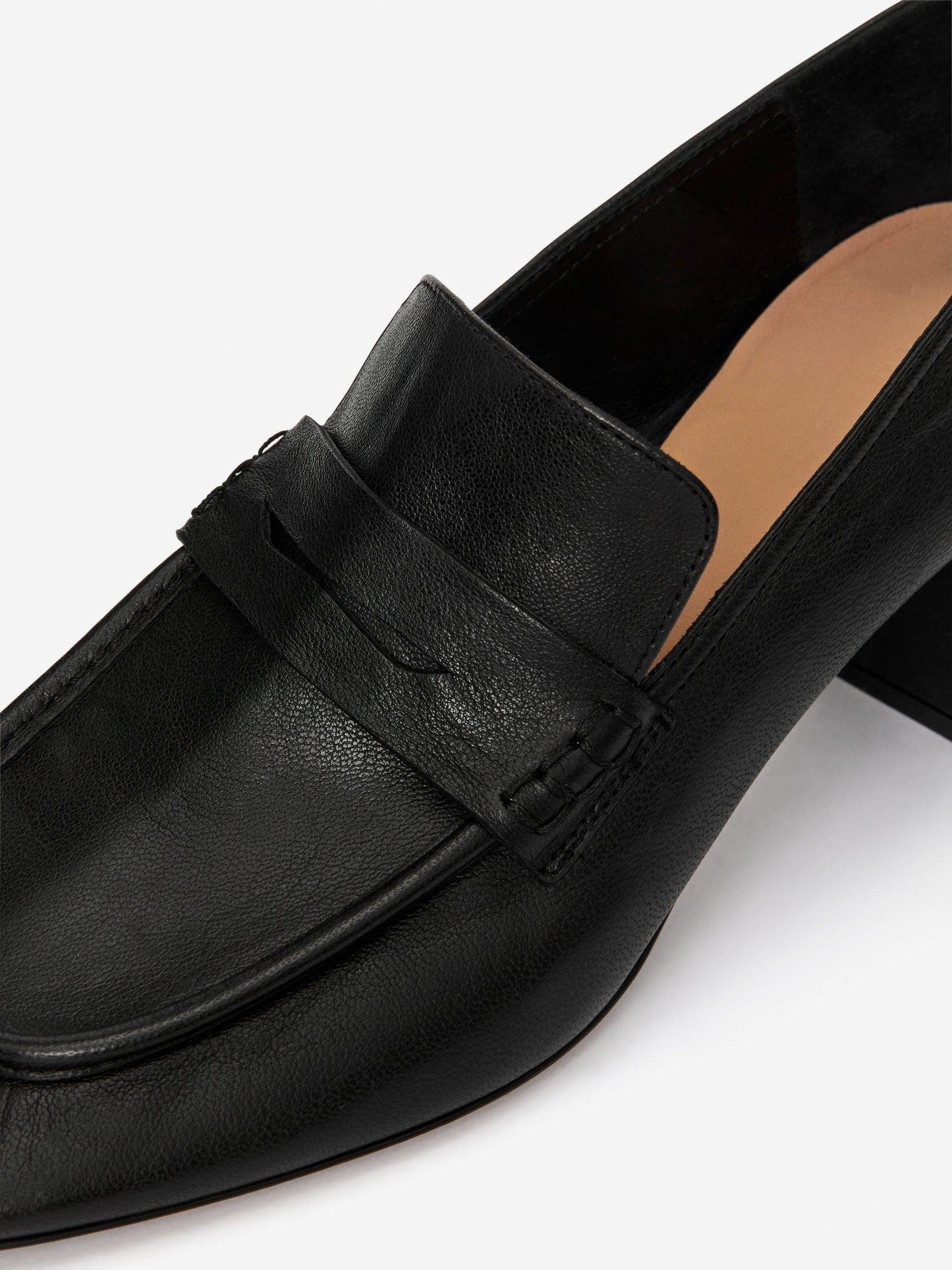 Heeled Leather Loafers