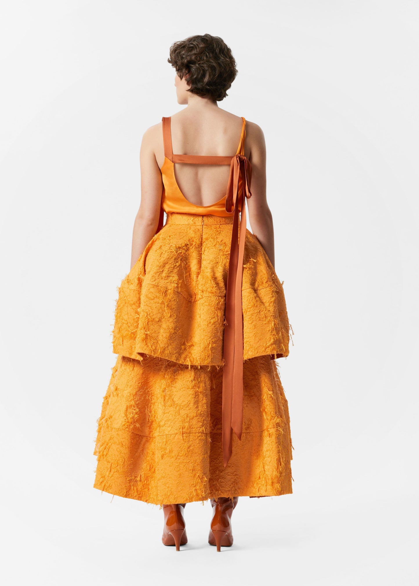 Voluminous Ruffle Midi Skirt