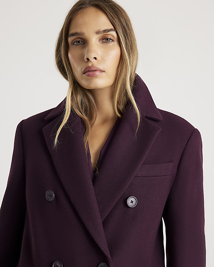 Red tailored double breasted Coat