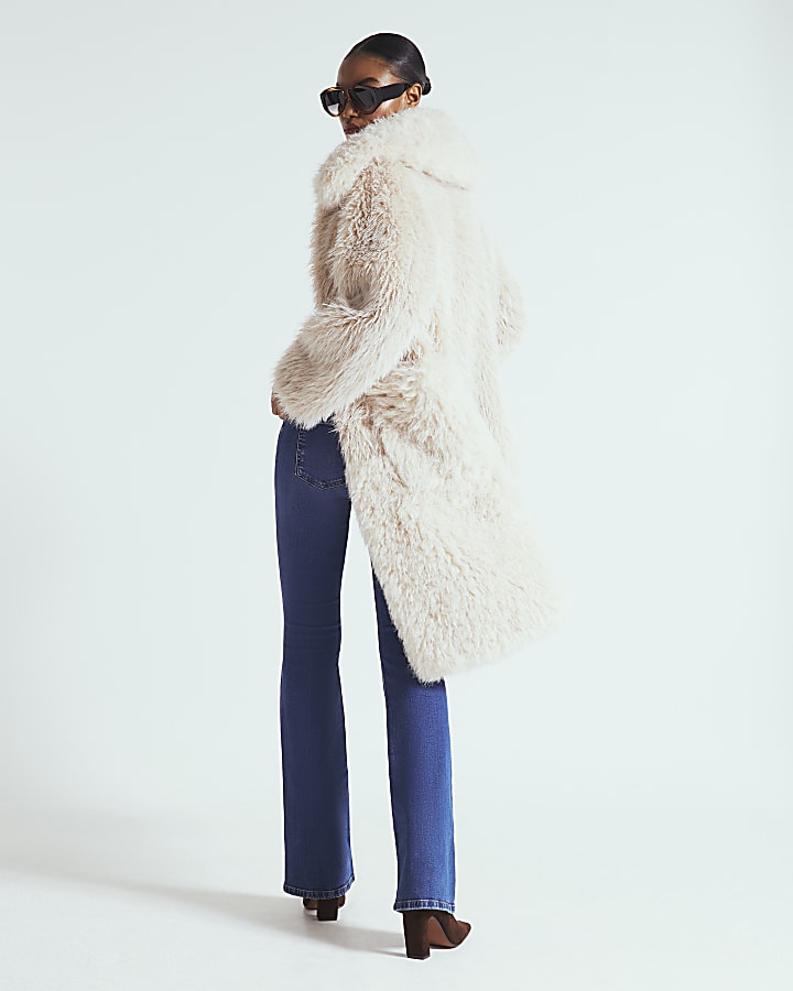 Cream Faux Fur Coat