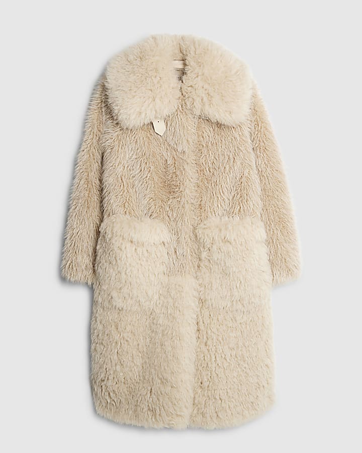 Cream Faux Fur Coat