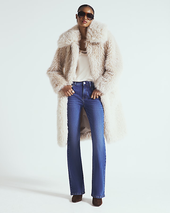 Cream Faux Fur Coat