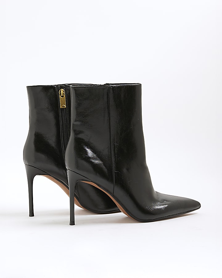 Black 2 In 1 High Leg Heeled Boots | River Island