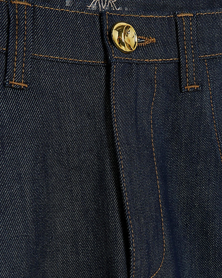 Blue High Rise Tapered Jeans