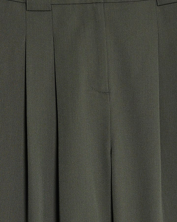 Green Wide Leg Tailored Trousers