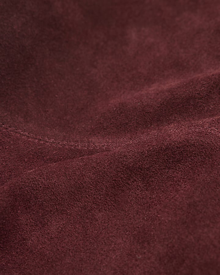 Red Suede Slouch Shopper Bag
