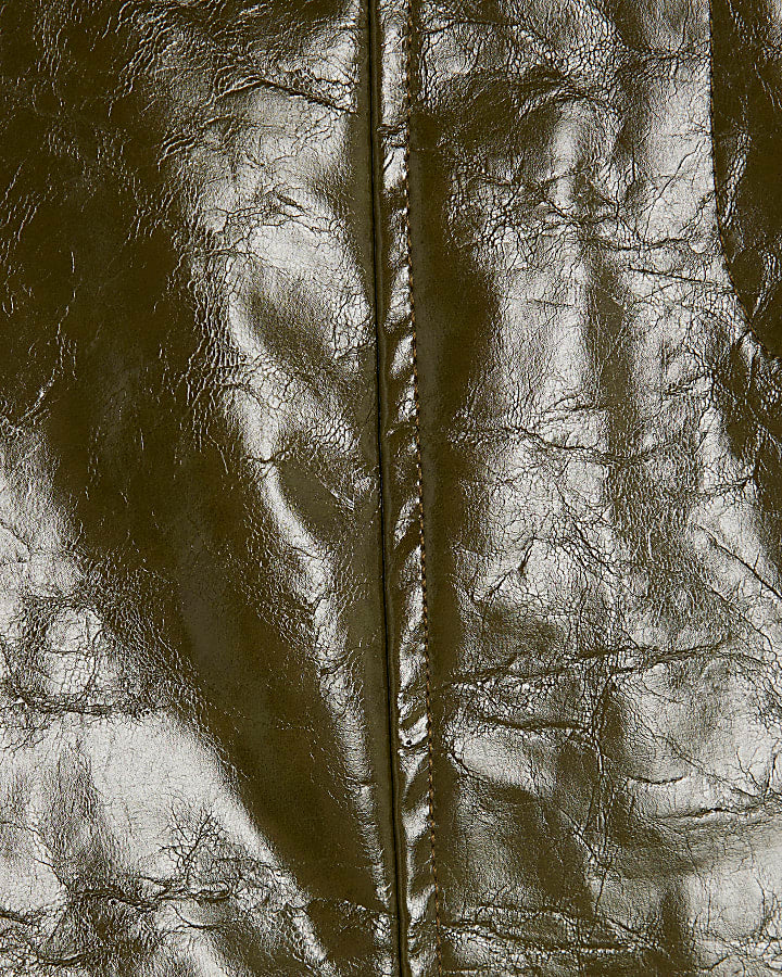 Green Faux Leather Mini Skirt
