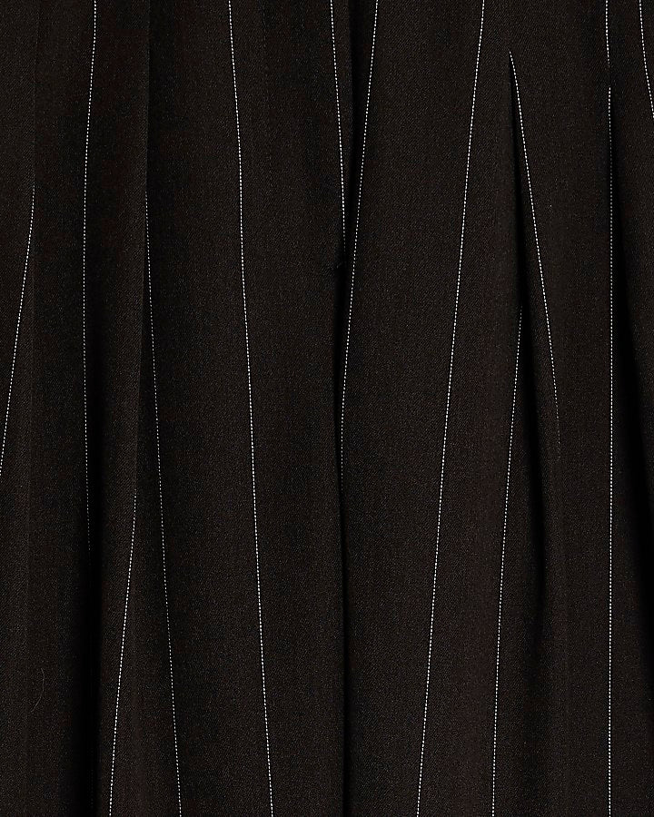 Black Pinstripe Wide Leg Trousers