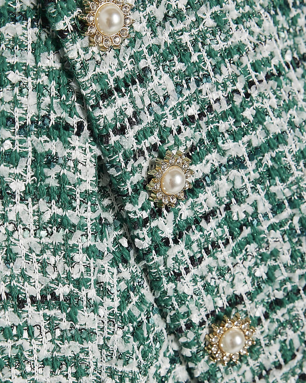 Green Boucle Wrap Over Shorts