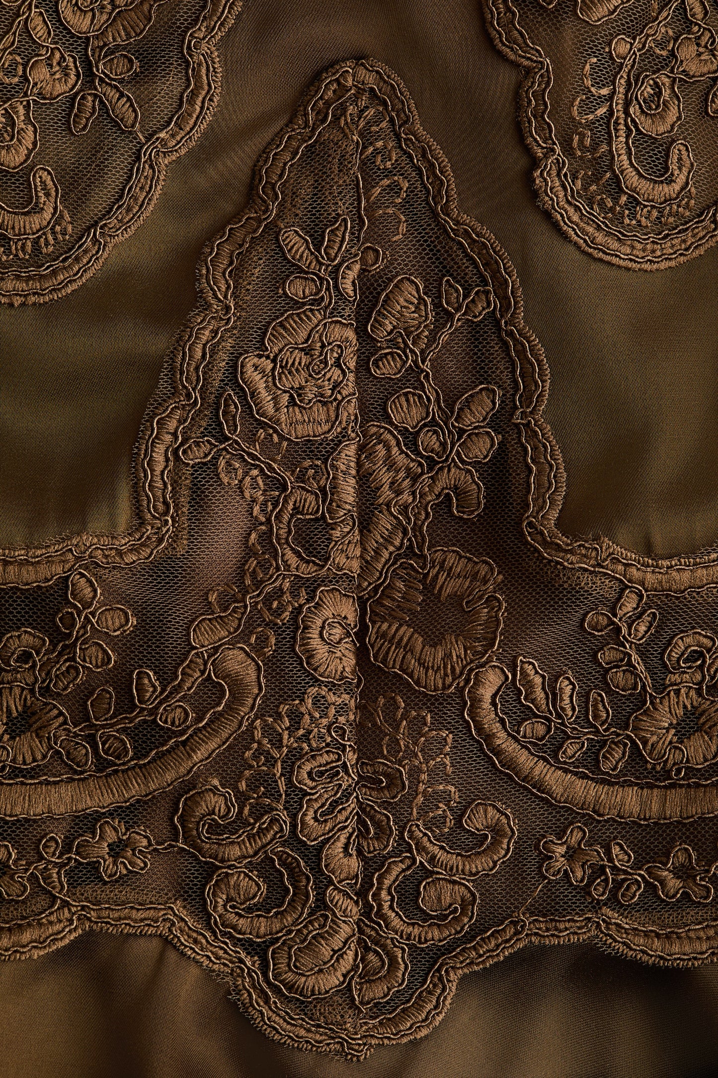 Lace-detail satin top