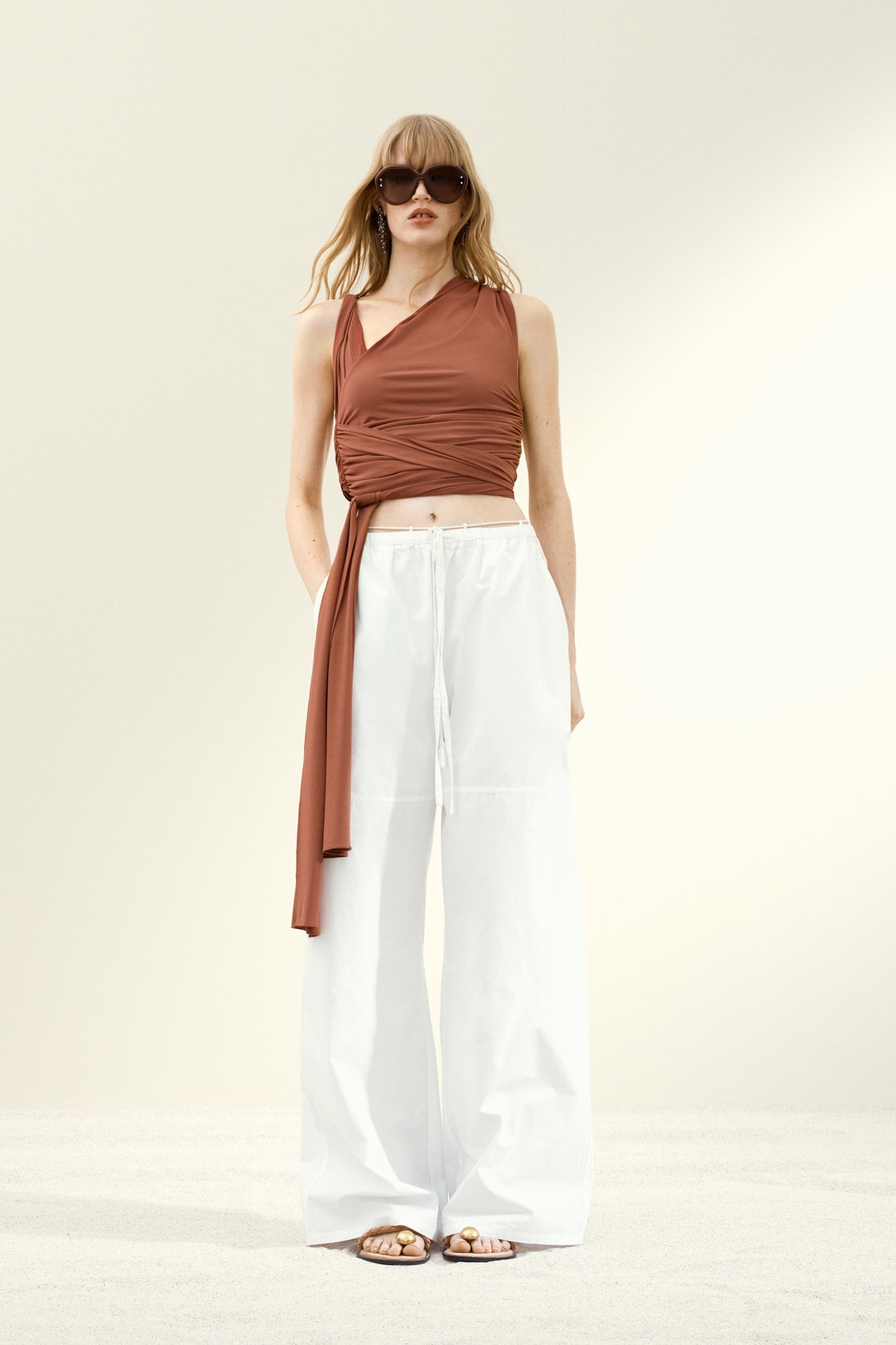 Asymmetric wrap top