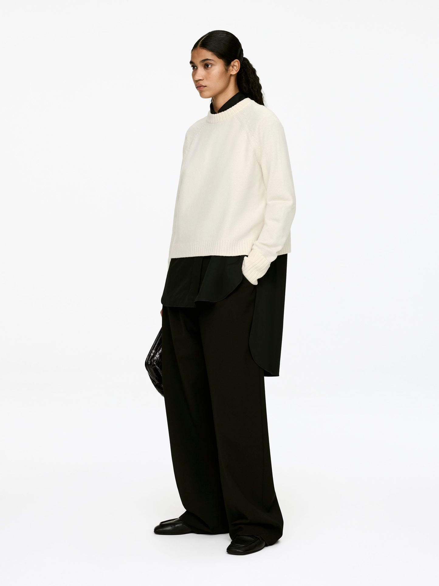 Folded Sleeve Wool Jumper