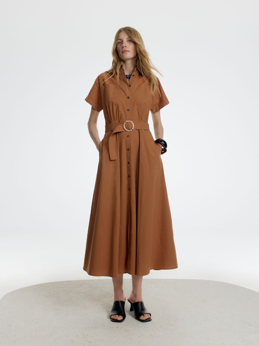 Midi shirt dress