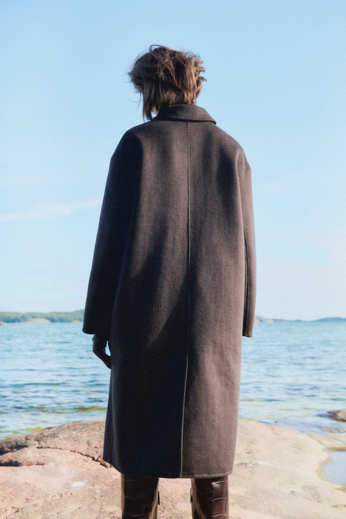 Handmade wool-blend coat