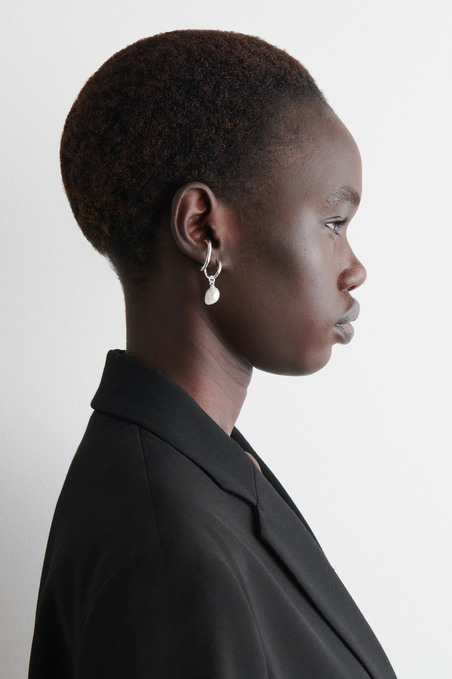 Double-Hoop Pearl Earrings