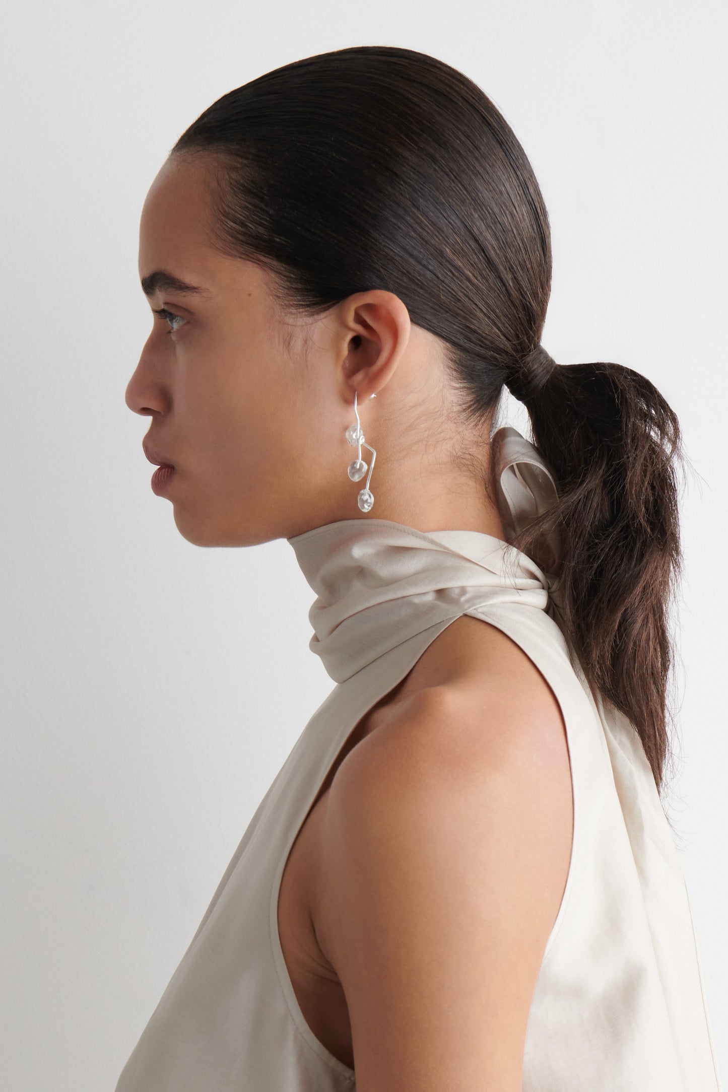 Mismatched Cascading Glass Earrings
