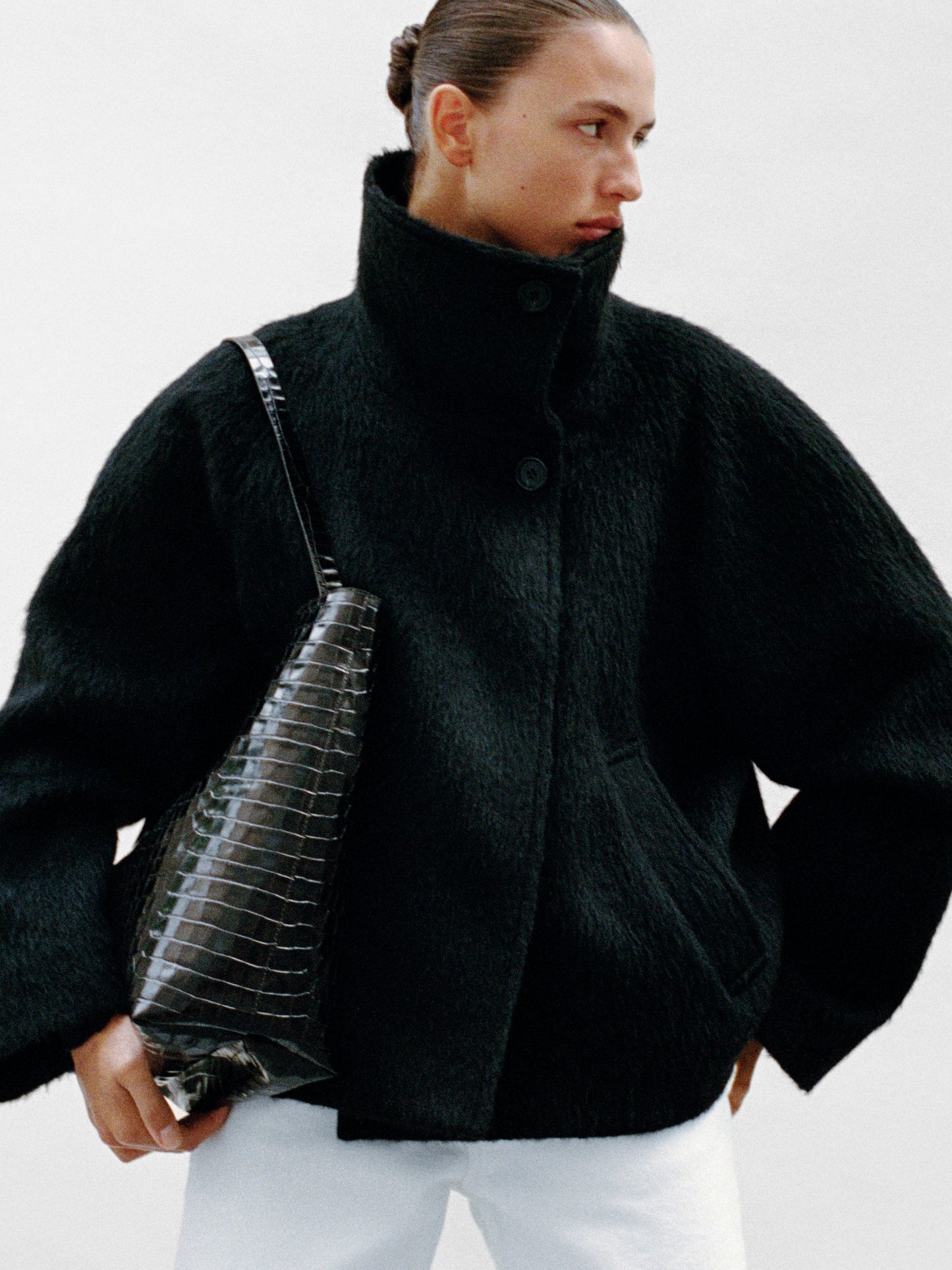 Croc-Effect Leather Tote