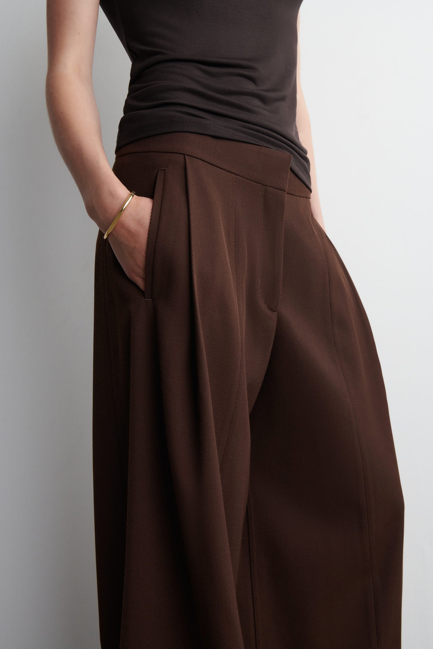 Relaxed Wool-Blend Wide-Leg Trousers