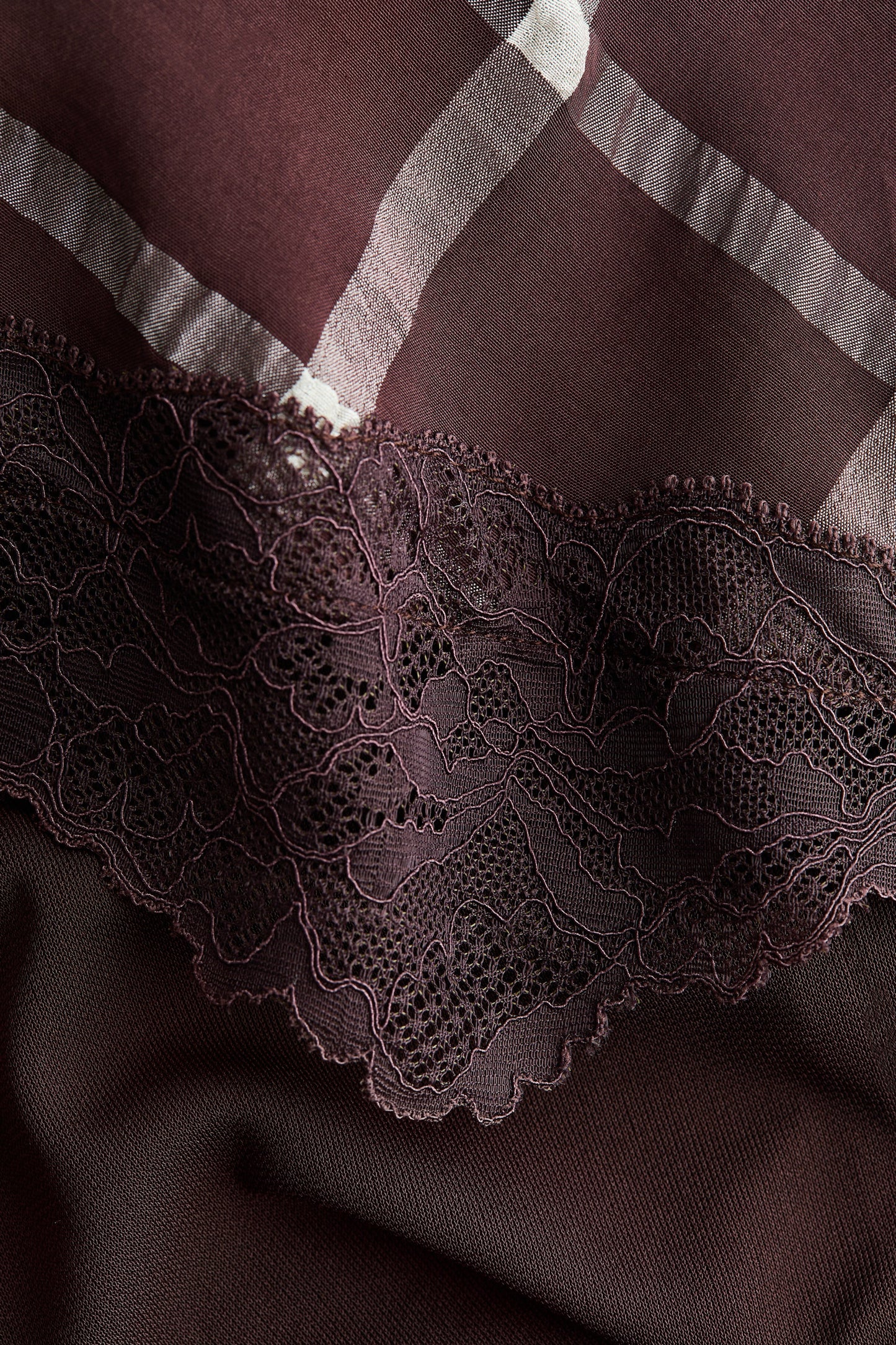 Skirt-layered trousers - Dark brown/Checked - Ladies | H&M GB