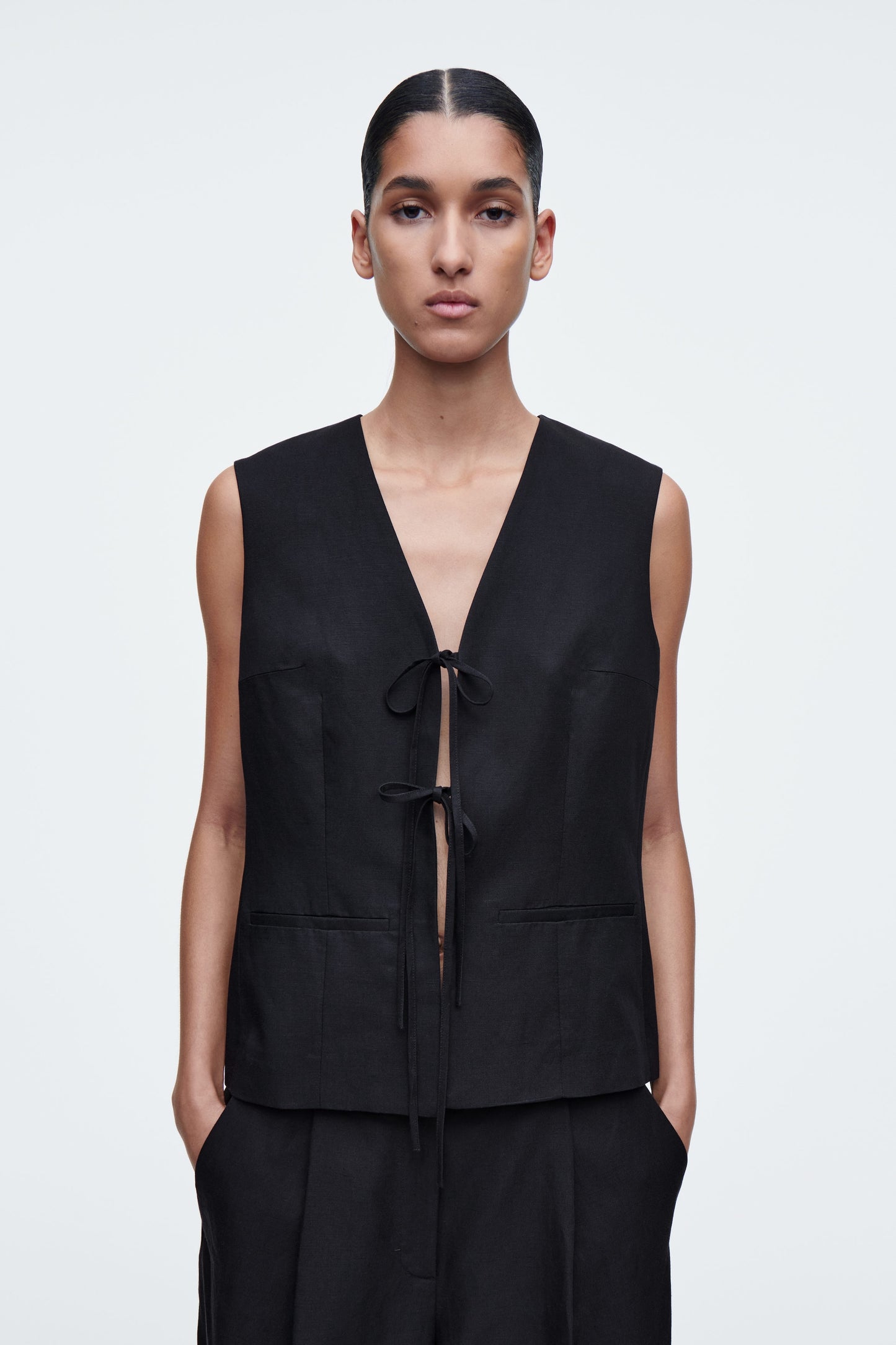 Tie-front waistcoat