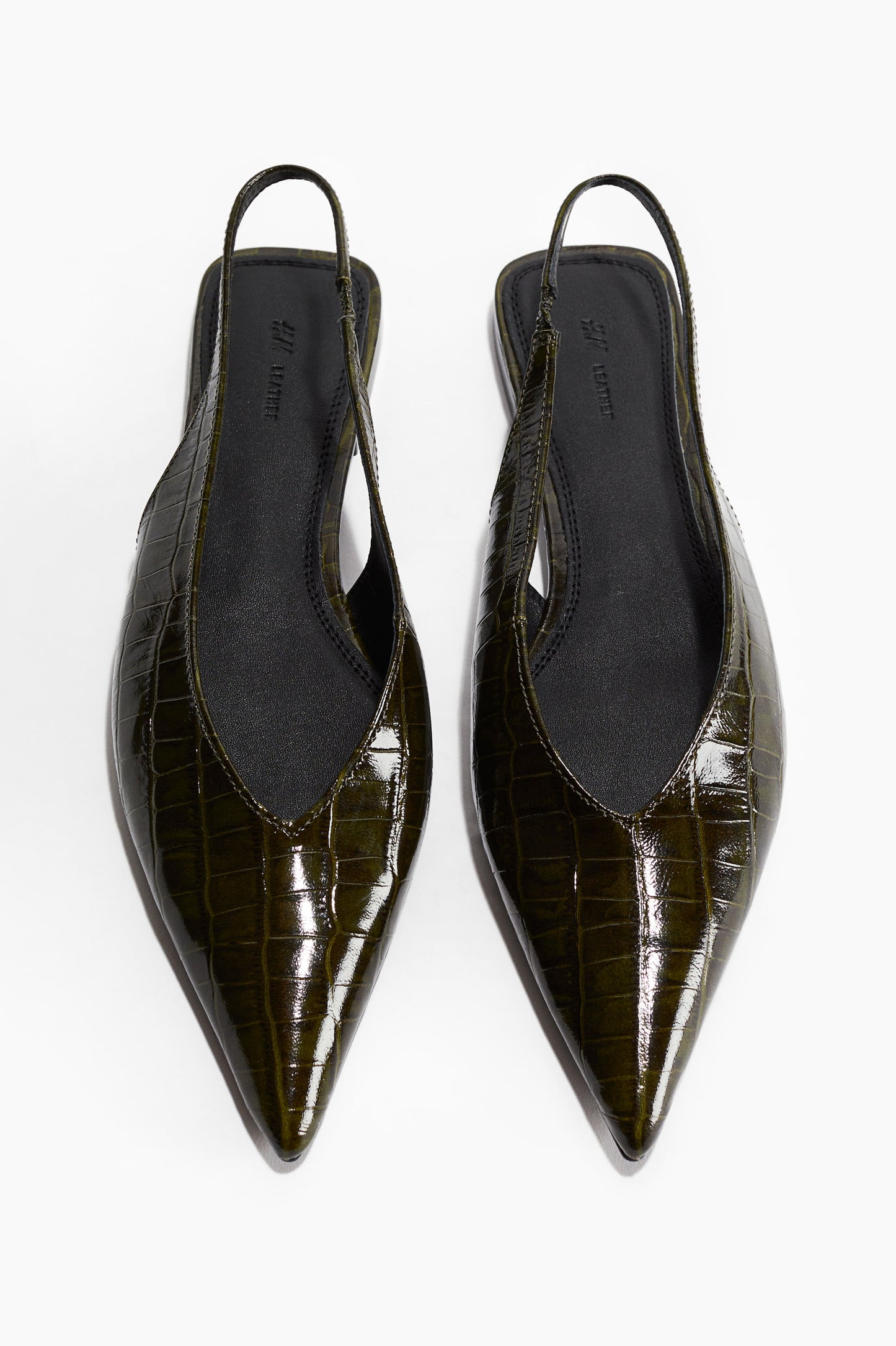 Leather slingbacks