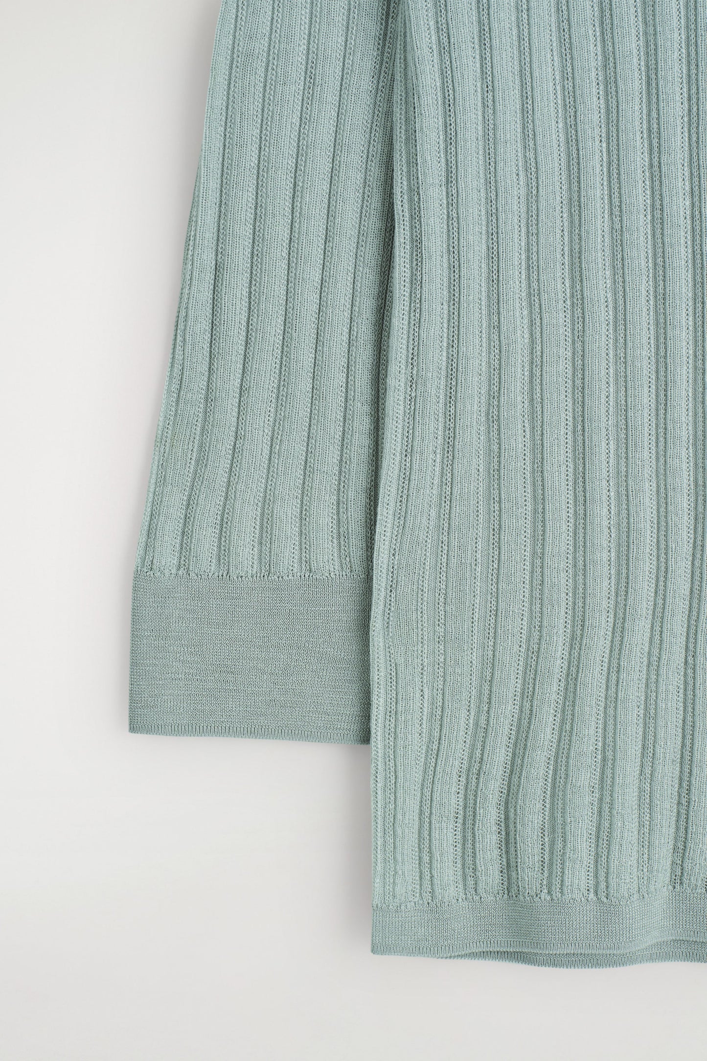 Sheer Ribbed-Knit Top