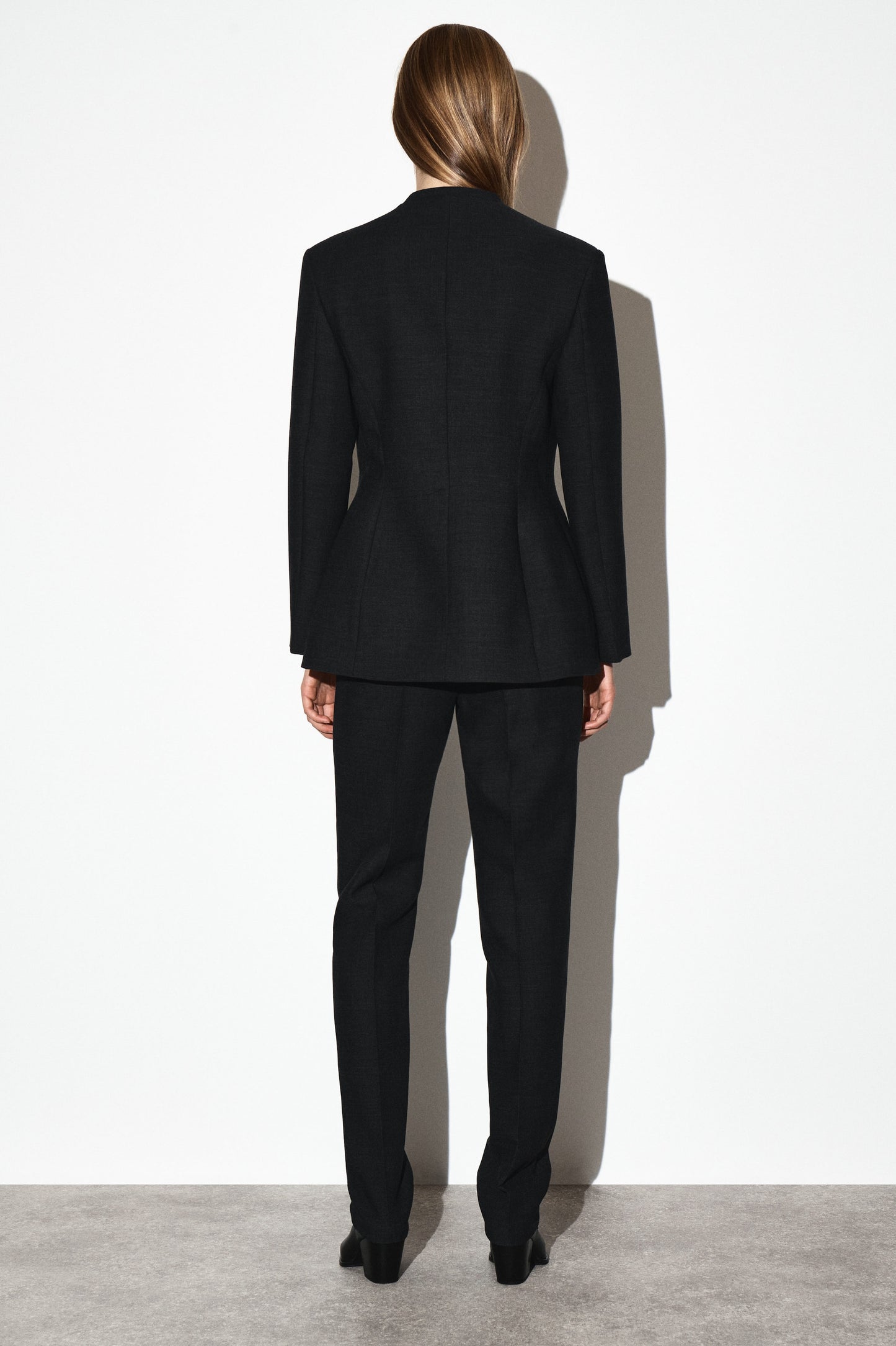 Waisted Collarless Blazer
