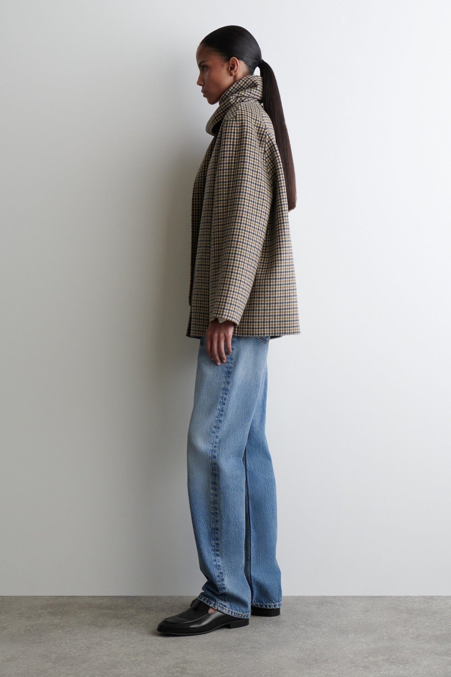 Double-Faced Wool Scarf Jacket