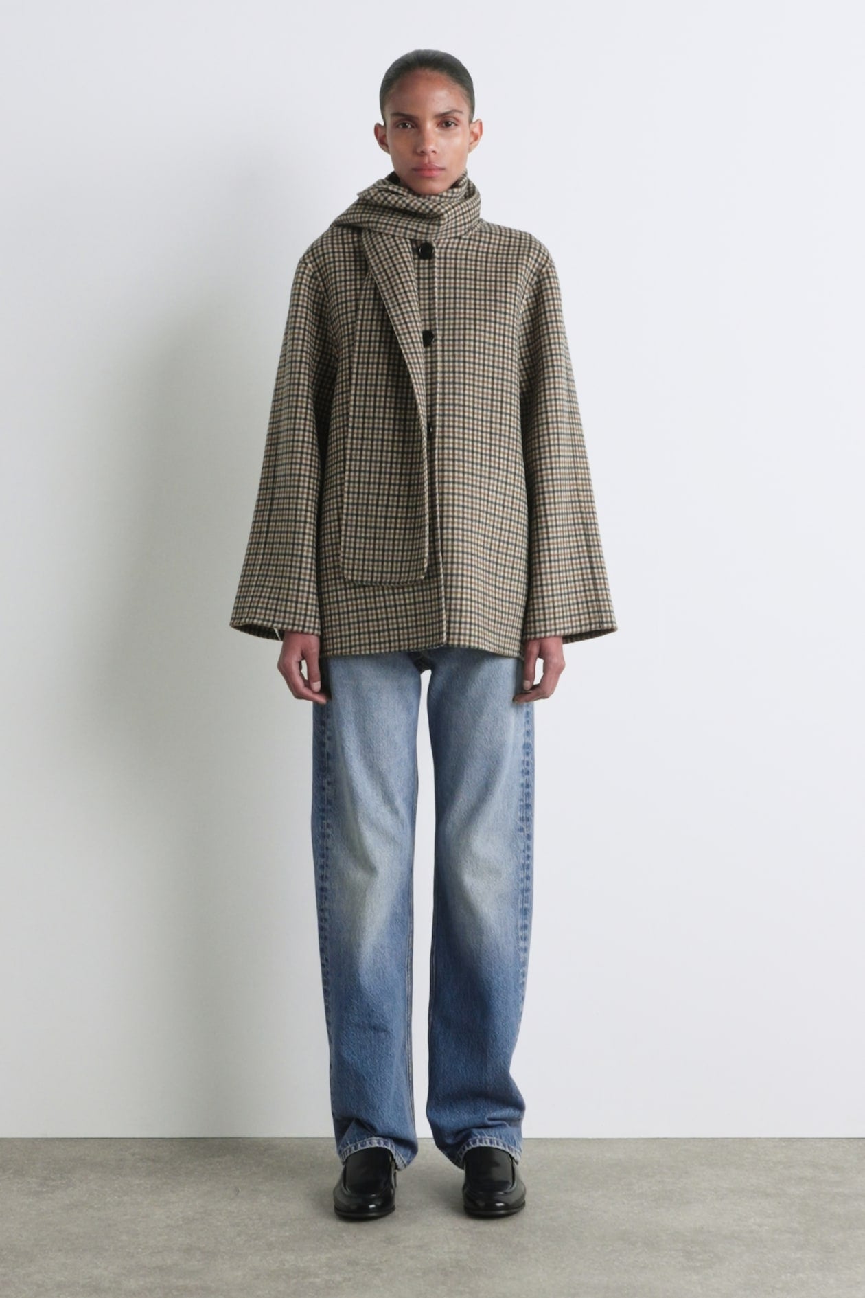 Double-Faced Wool Scarf Jacket