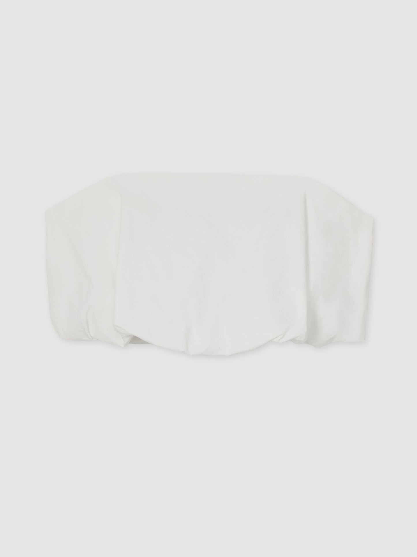 Cotton-Blend Bandeau Puffball Top in Ivory