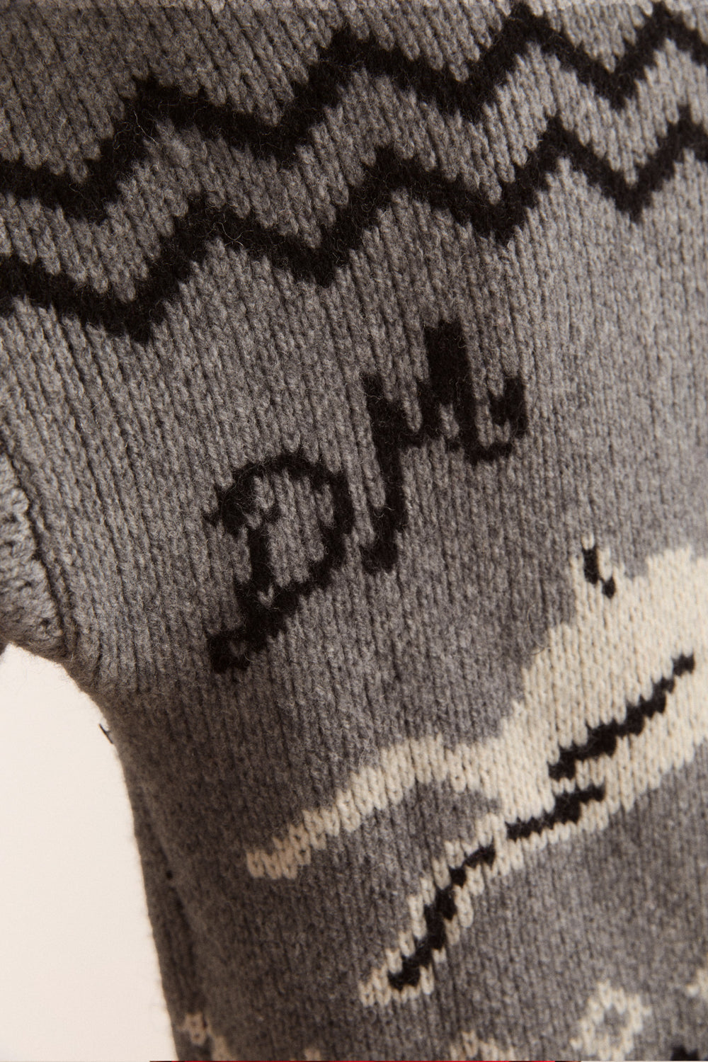 Cecily Collar Lambswool Cardigan - Bunny Intarsia