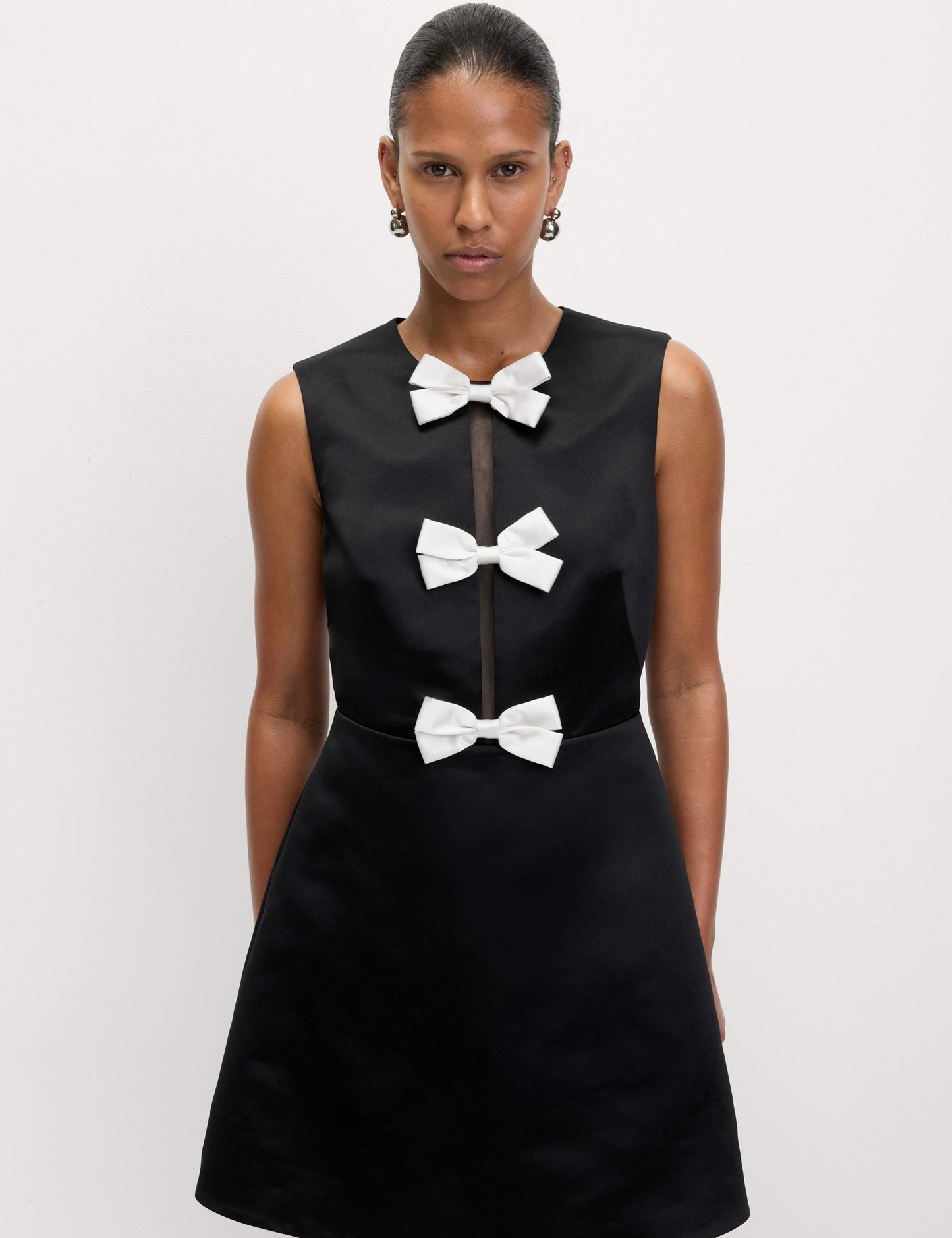 Bow Detail Mini Waisted Dress