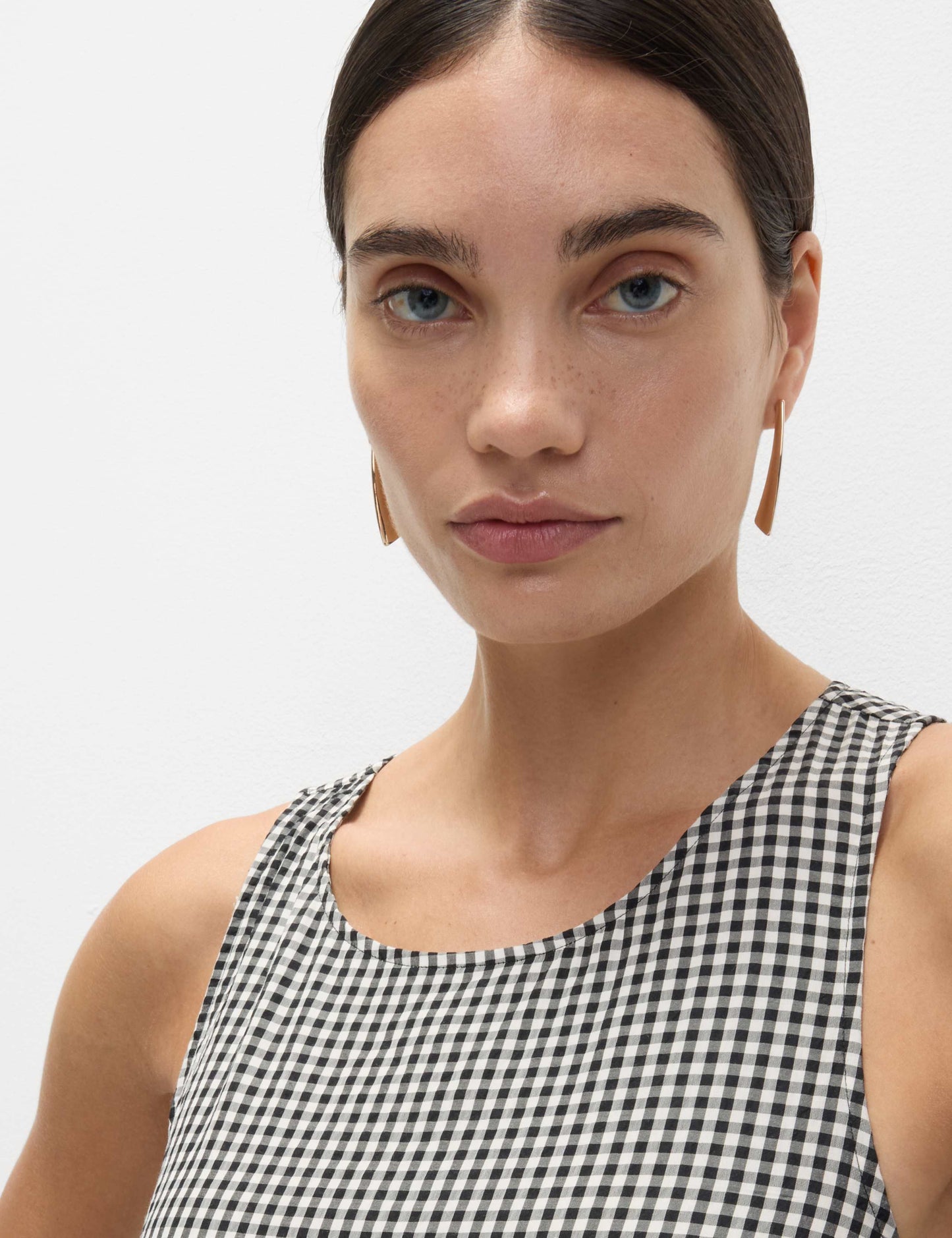 Checked Midaxi Drop Waist Dress