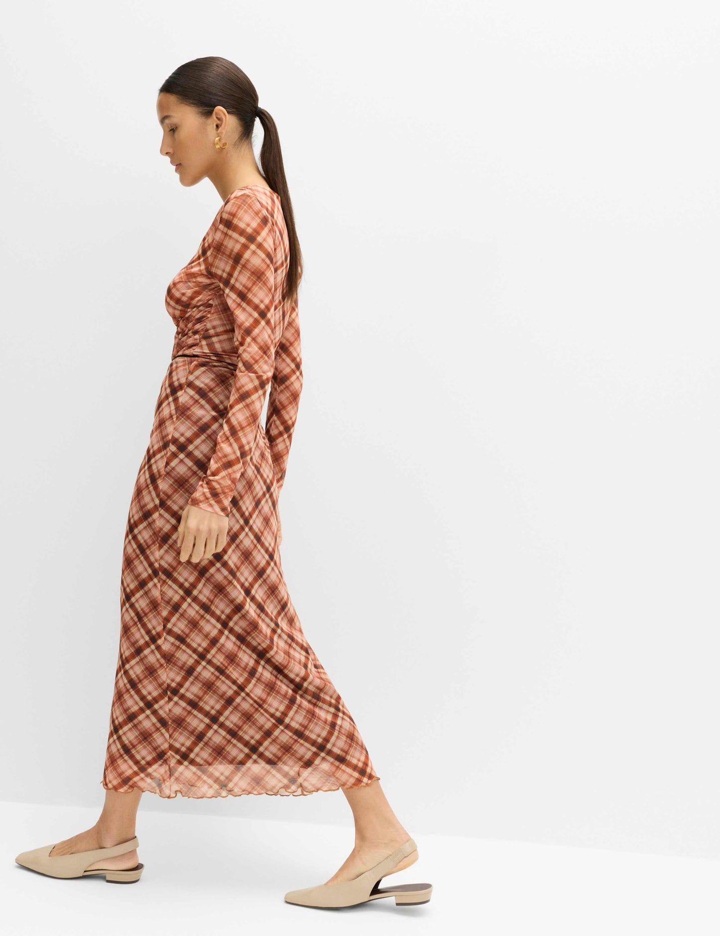 Checked Midaxi Pencil Skirt