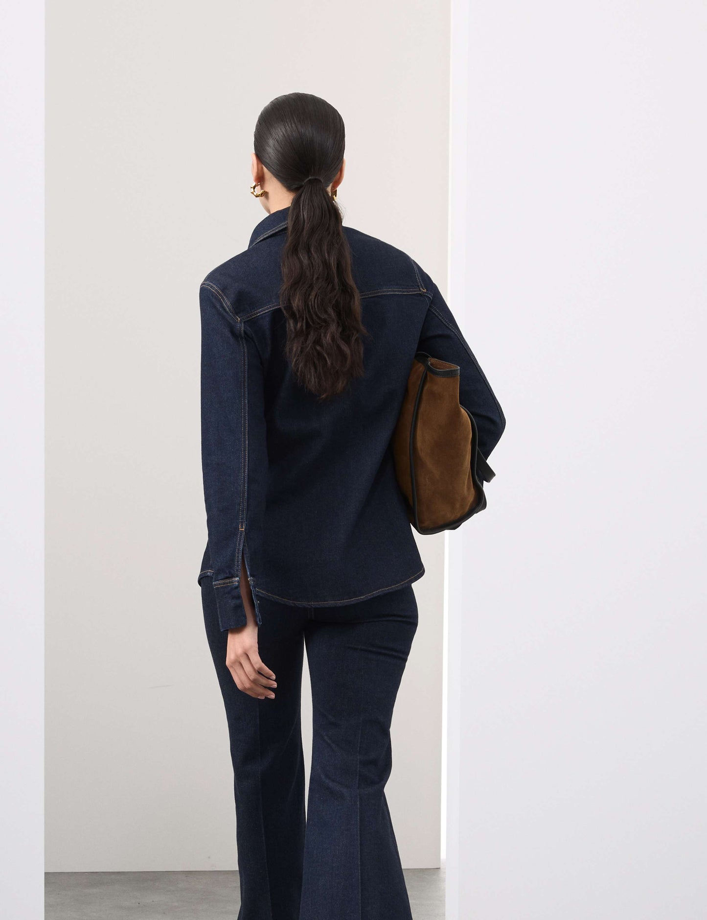 Cotton Rich Denim Fitted Shirt
