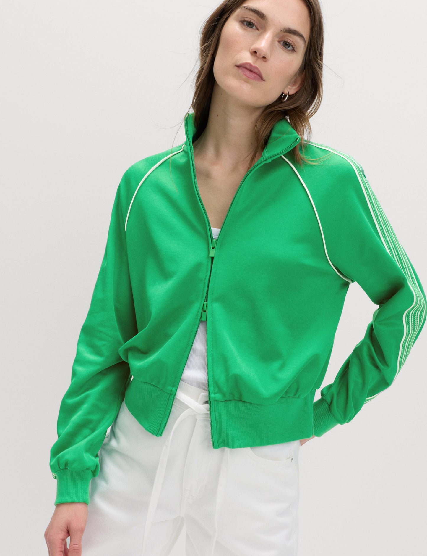Cotton Rich Tricot Zip Up Track Jacket