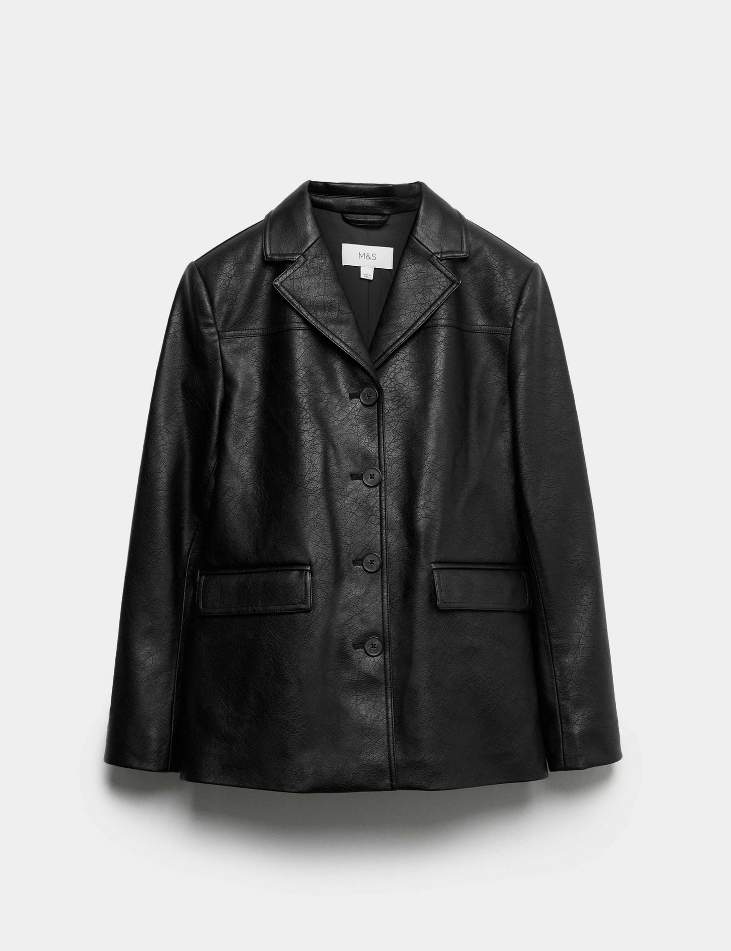 Cracked Pu Sb Blazer Coat