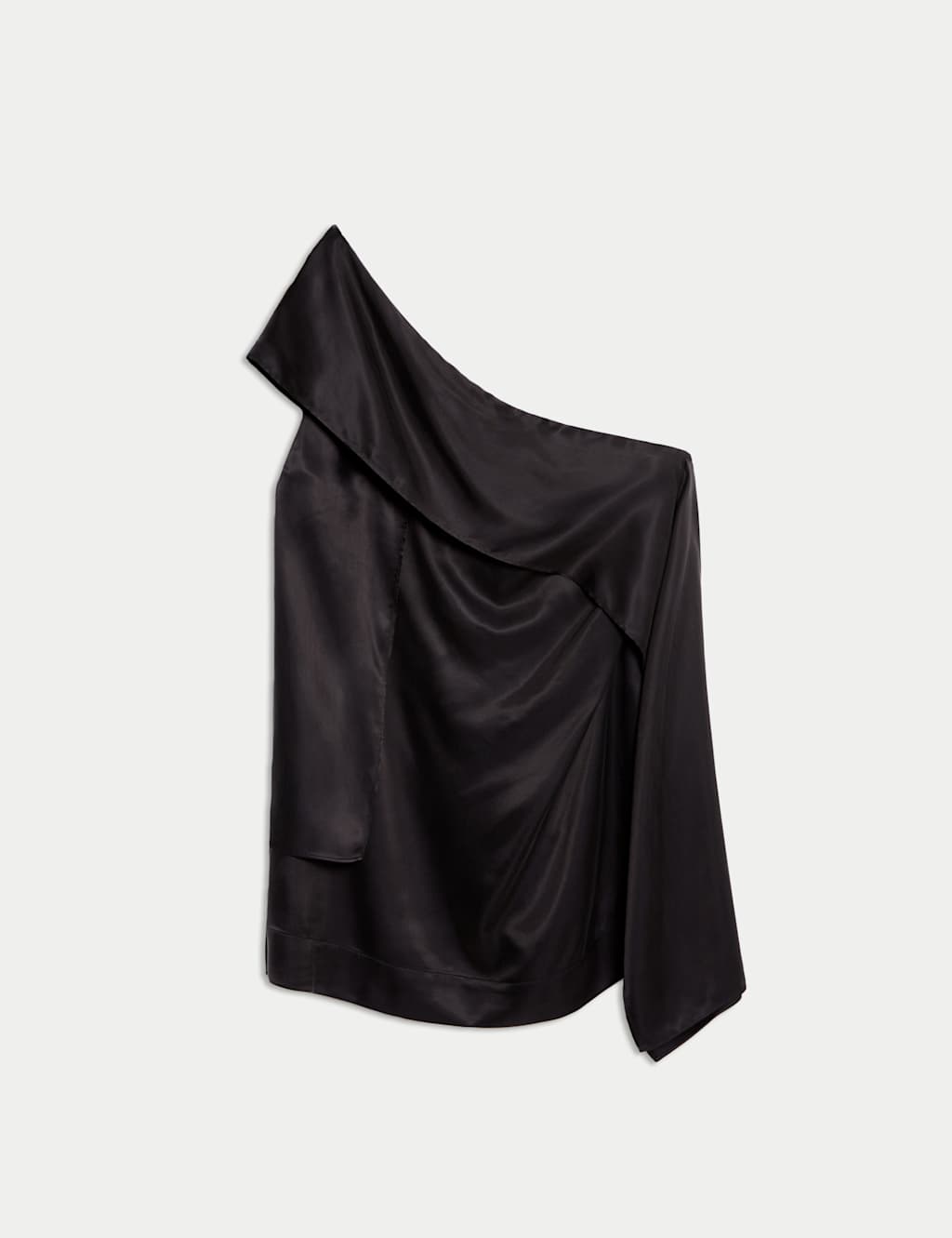 Cupro Rich One Shoulder Longline Top