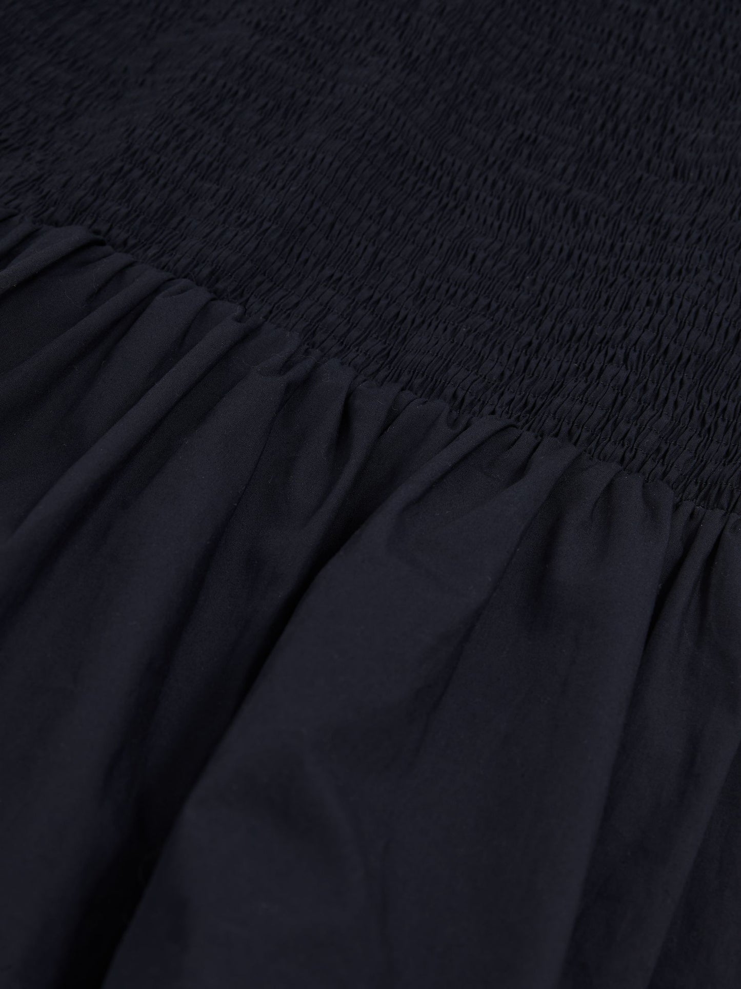 Reiss Cotton Shirred Bubble-Hem Mini Dress in Navy