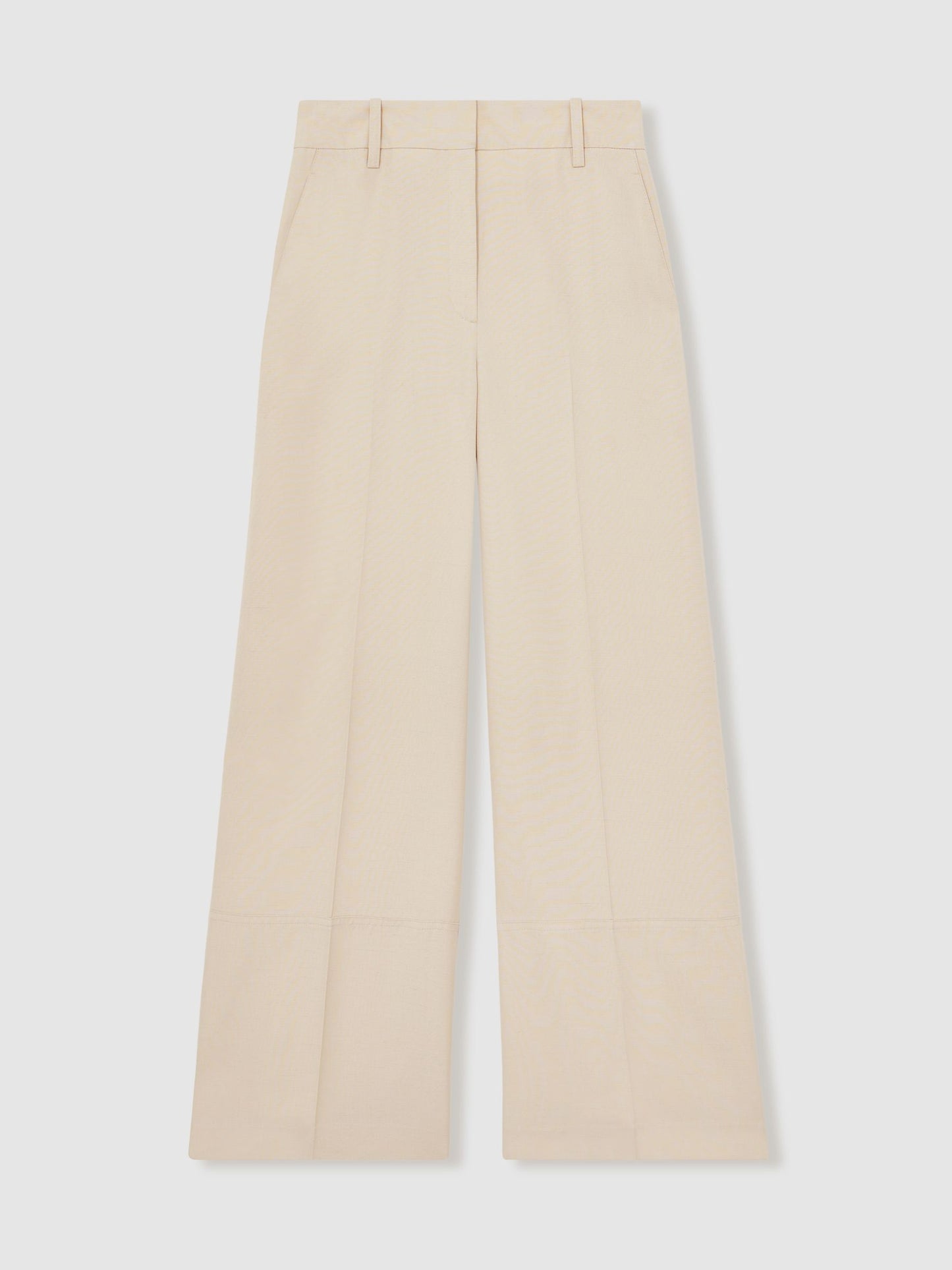 Reiss Atelier Wide-Leg Woven Trousers in Off White