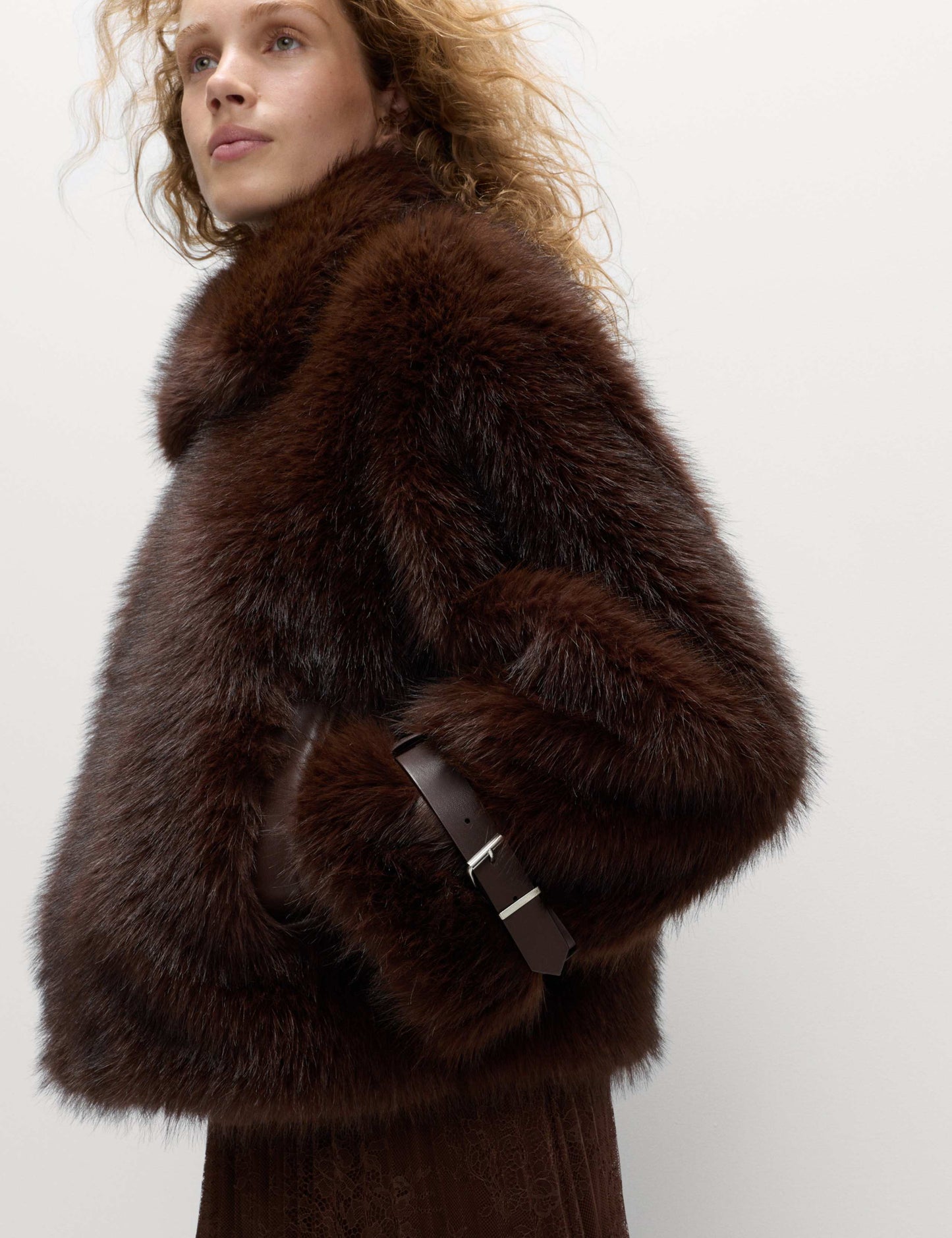 Faux Fur Aviator Coat