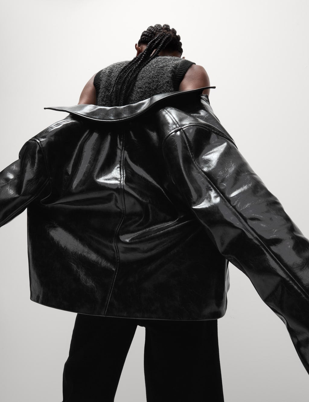 Faux Leather High Shine Jacket