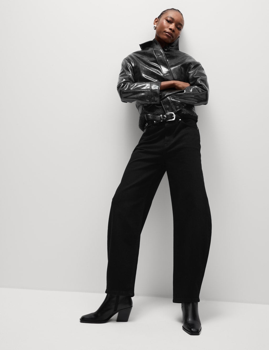 Faux Leather High Shine Jacket